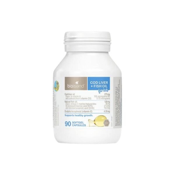 澳洲 Bio Island cod liver+fish oil for kids 兒童魚油90粒